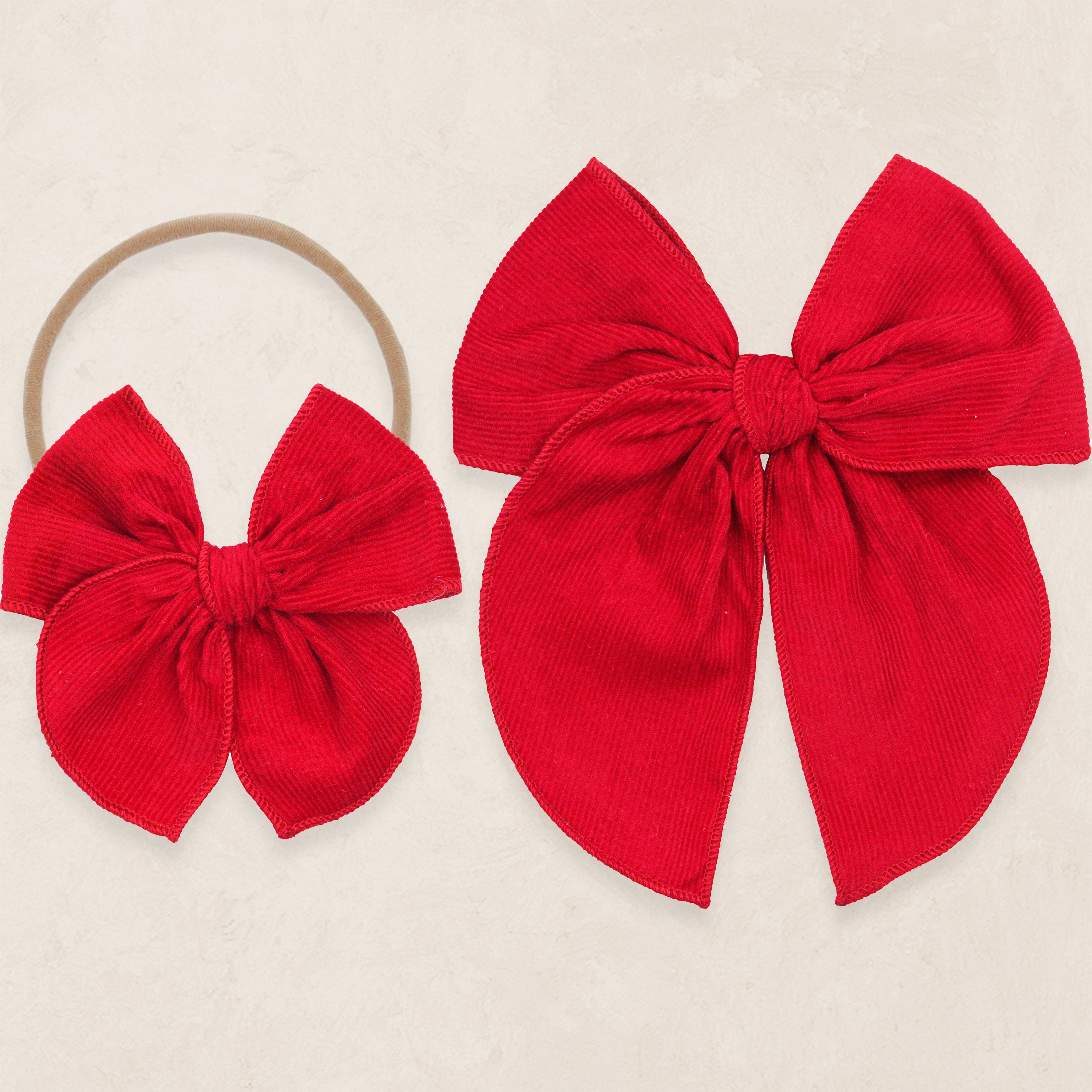 Heirloom Bow - Red Corduroy