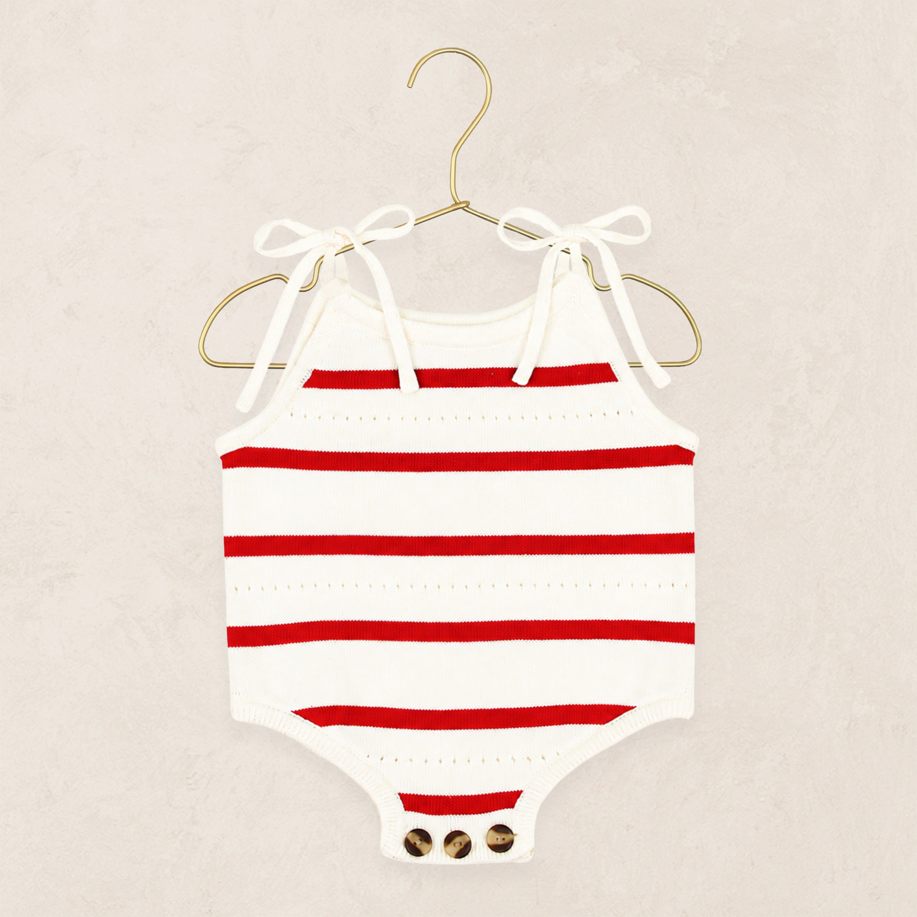 Knit Tank Onesie - Red Stripe
