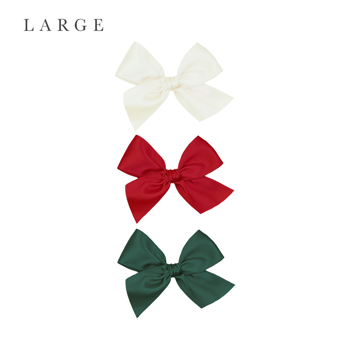 Satin Bow 3 Pack: Ruby