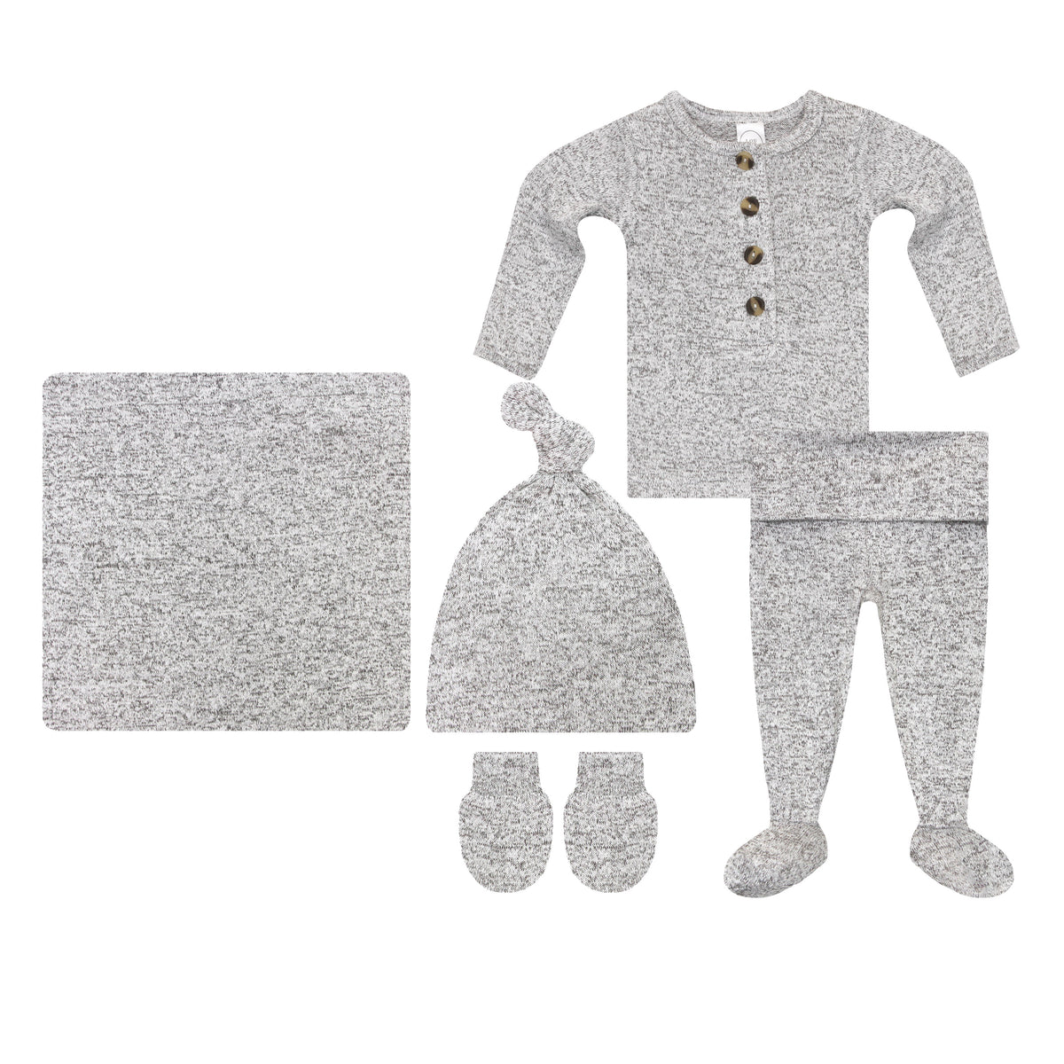 Sam Plush Knit Newborn Hat Bundle + Top + Bottoms