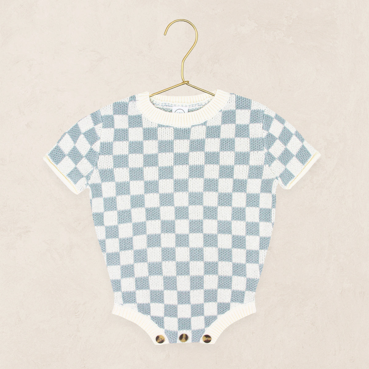 Knit Onesie - Steele Checkered