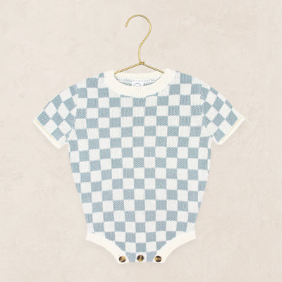 Knit Onesie - Steele Checkered