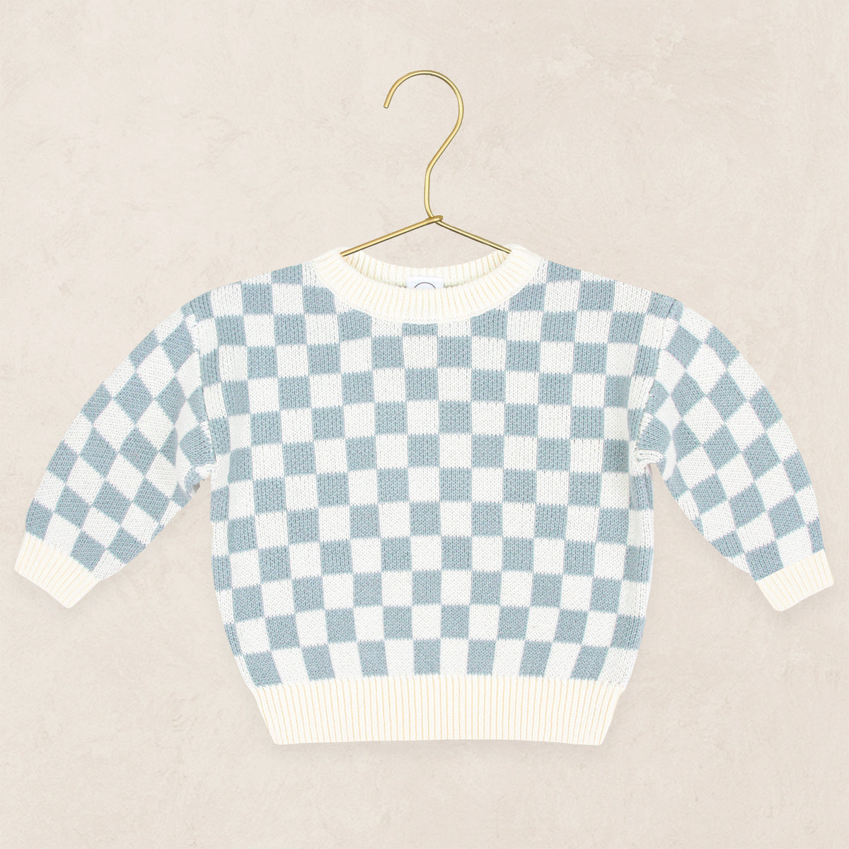 Knit Chunky Sweater - Steele Checkered