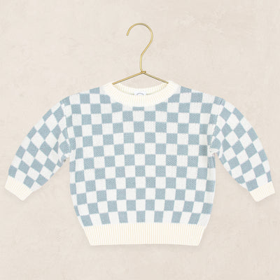 Knit Chunky Sweater - Steele Checkered