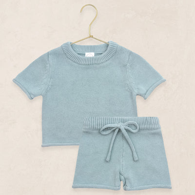 Knit Shirt + Short Set - Steele