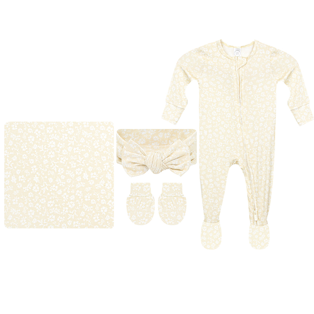 Adaline Newborn Headband Bundle + Zipper Footie