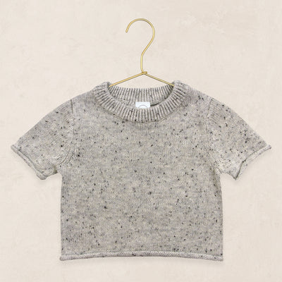 Knit Short Sleeve Tee - Grey Speckle