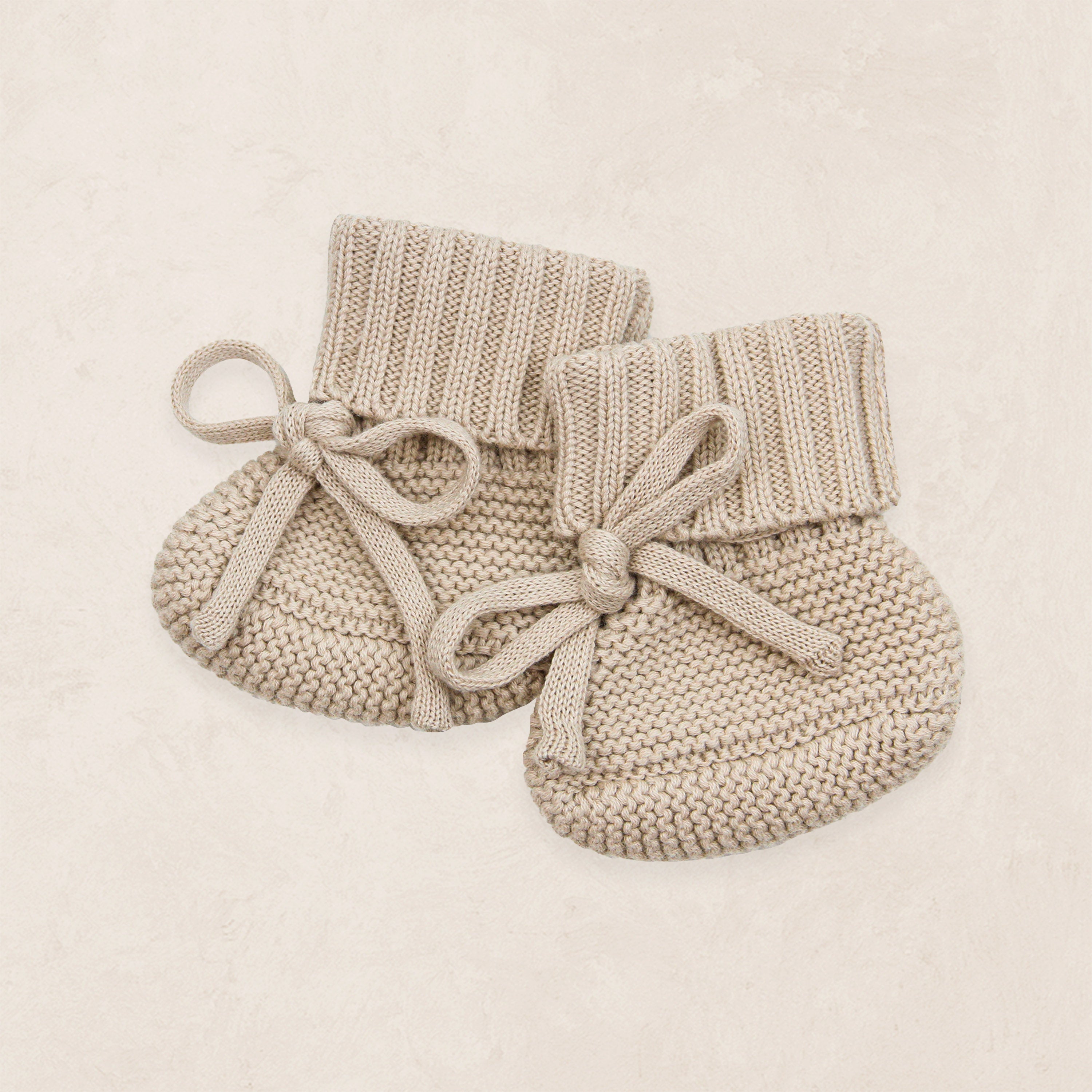 Knit Booties - Tan