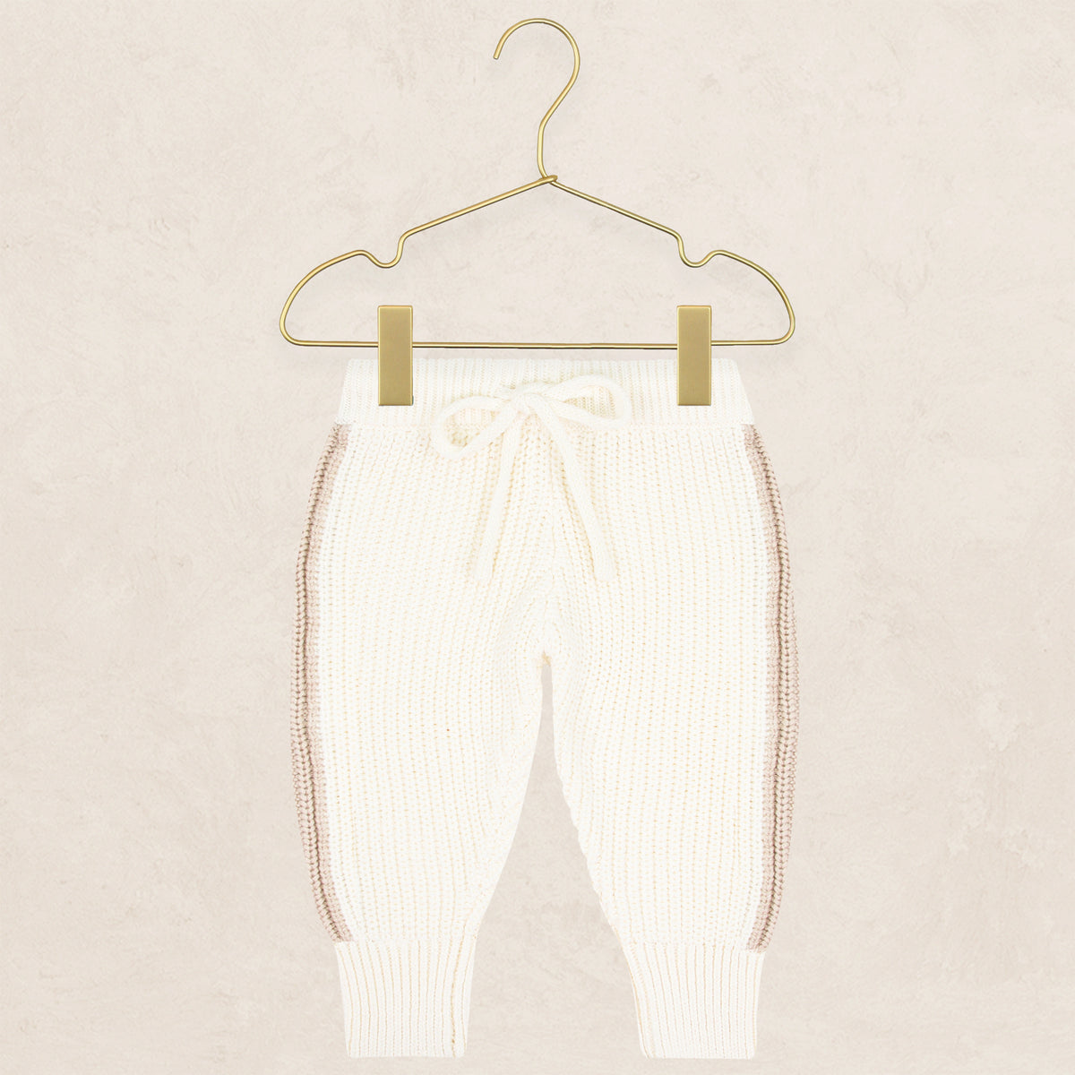 Knit Jogger Pant - Tan Racer Stripe