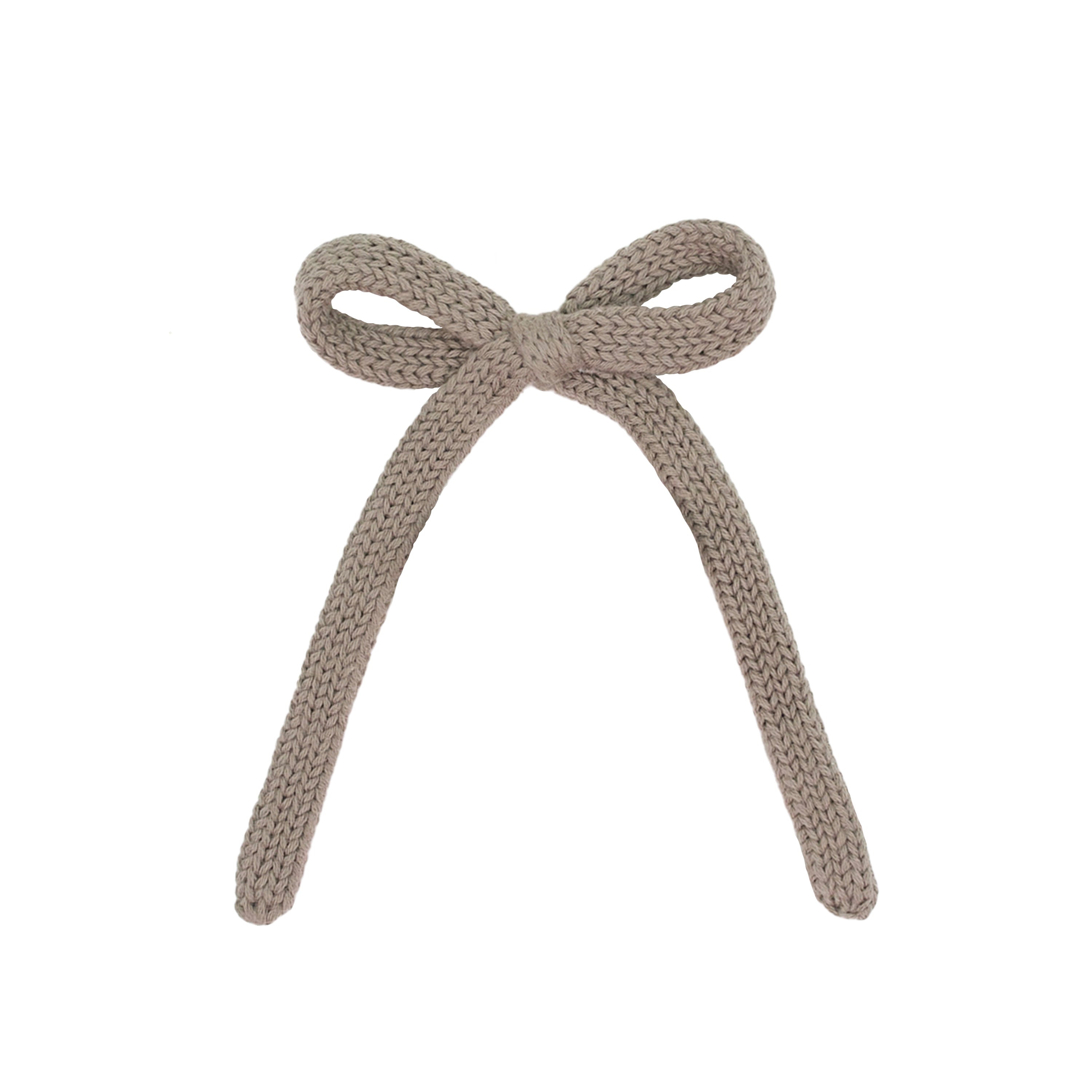 Sweater Bow - Taupe Knit Sash Clip