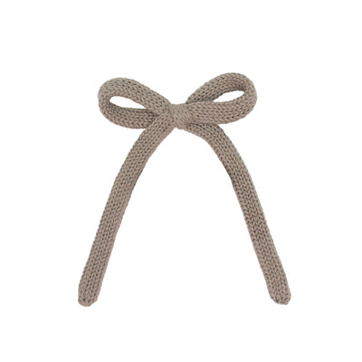 Sweater Bow - Taupe Knit Sash Clip