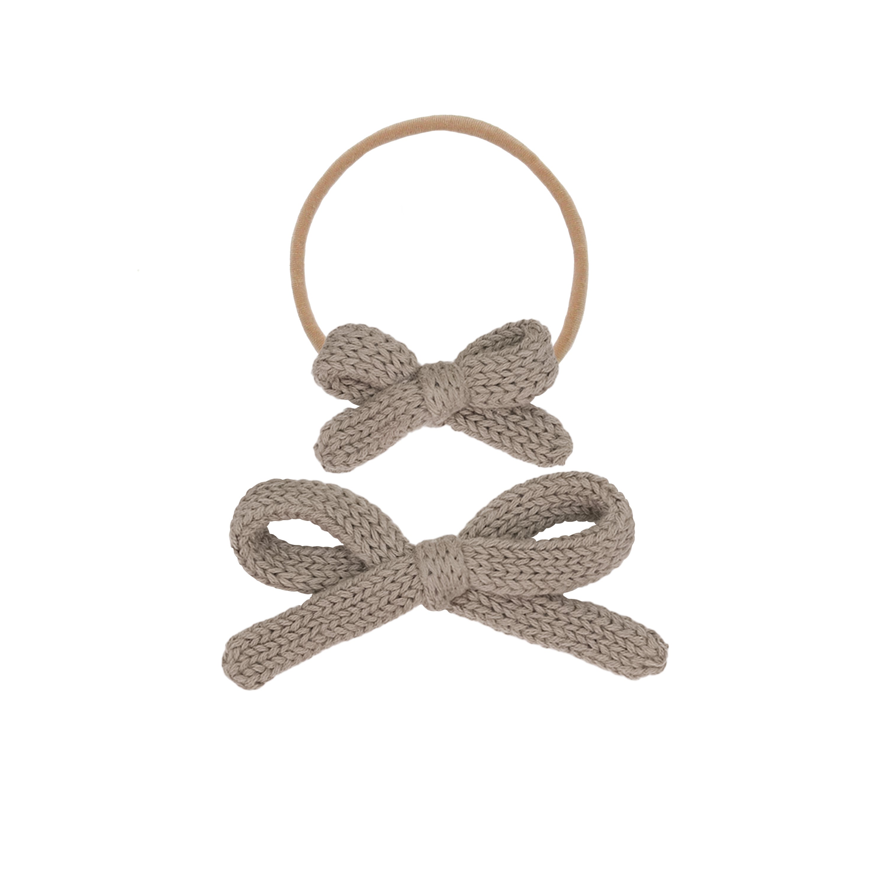Sweater Bow - Taupe Knit Clip