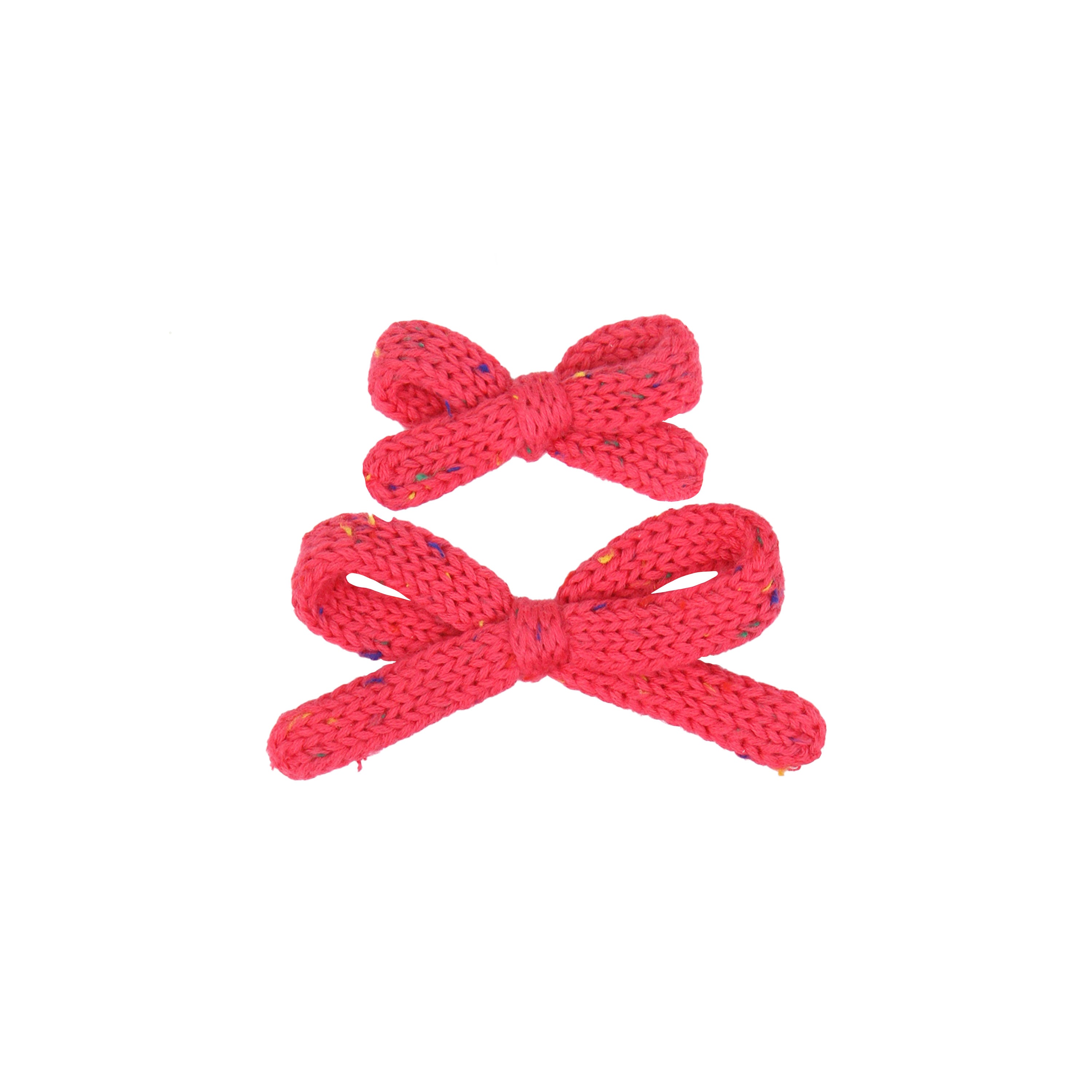 Sweater Bow - Watermelon Speckle Knit Clip