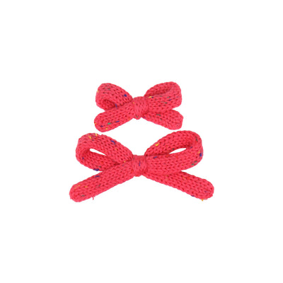 Sweater Bow - Watermelon Speckle Knit Clip