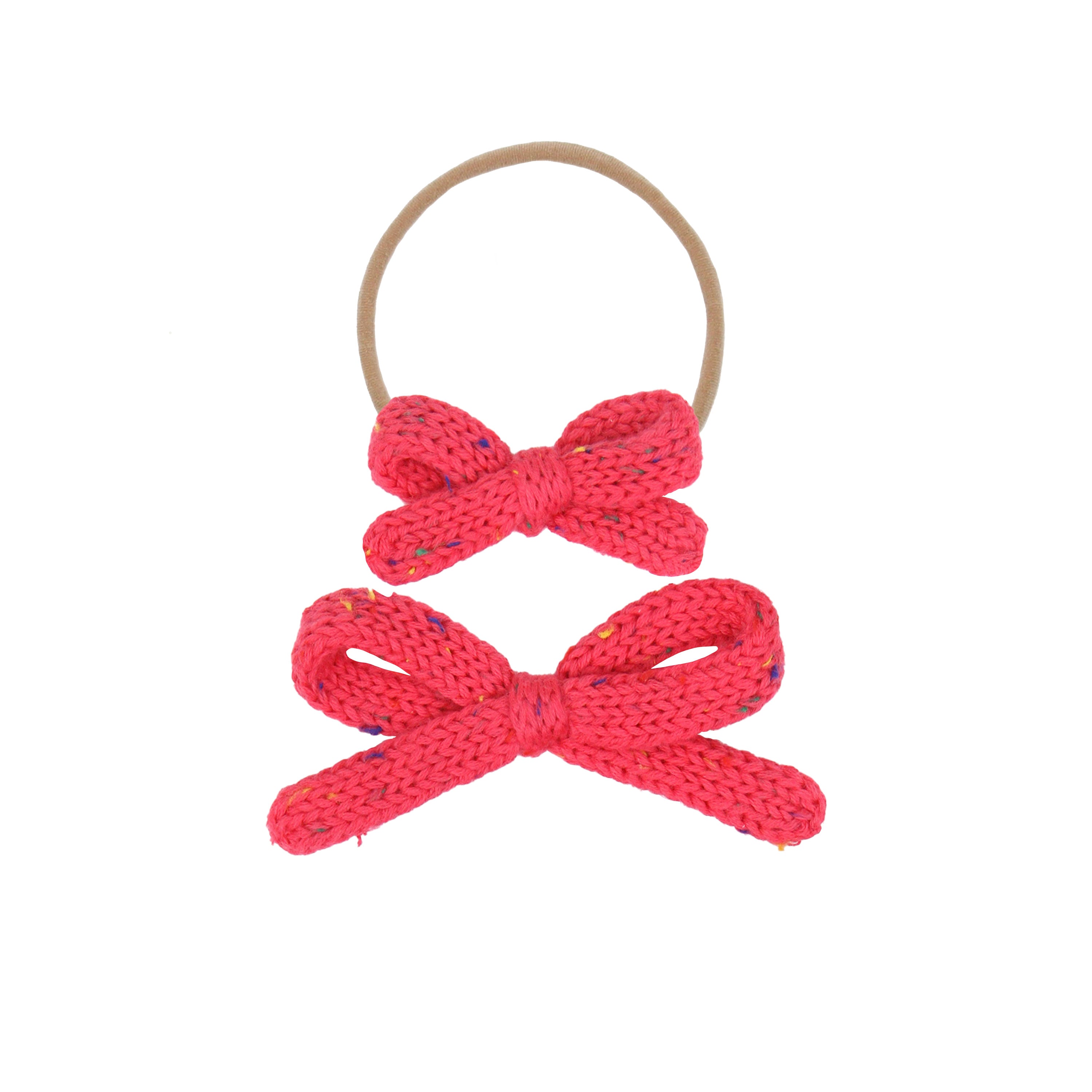 Sweater Bow - Watermelon Speckle Knit Headband