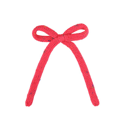 Sweater Bow - Watermelon Speckle Knit Sash Clip