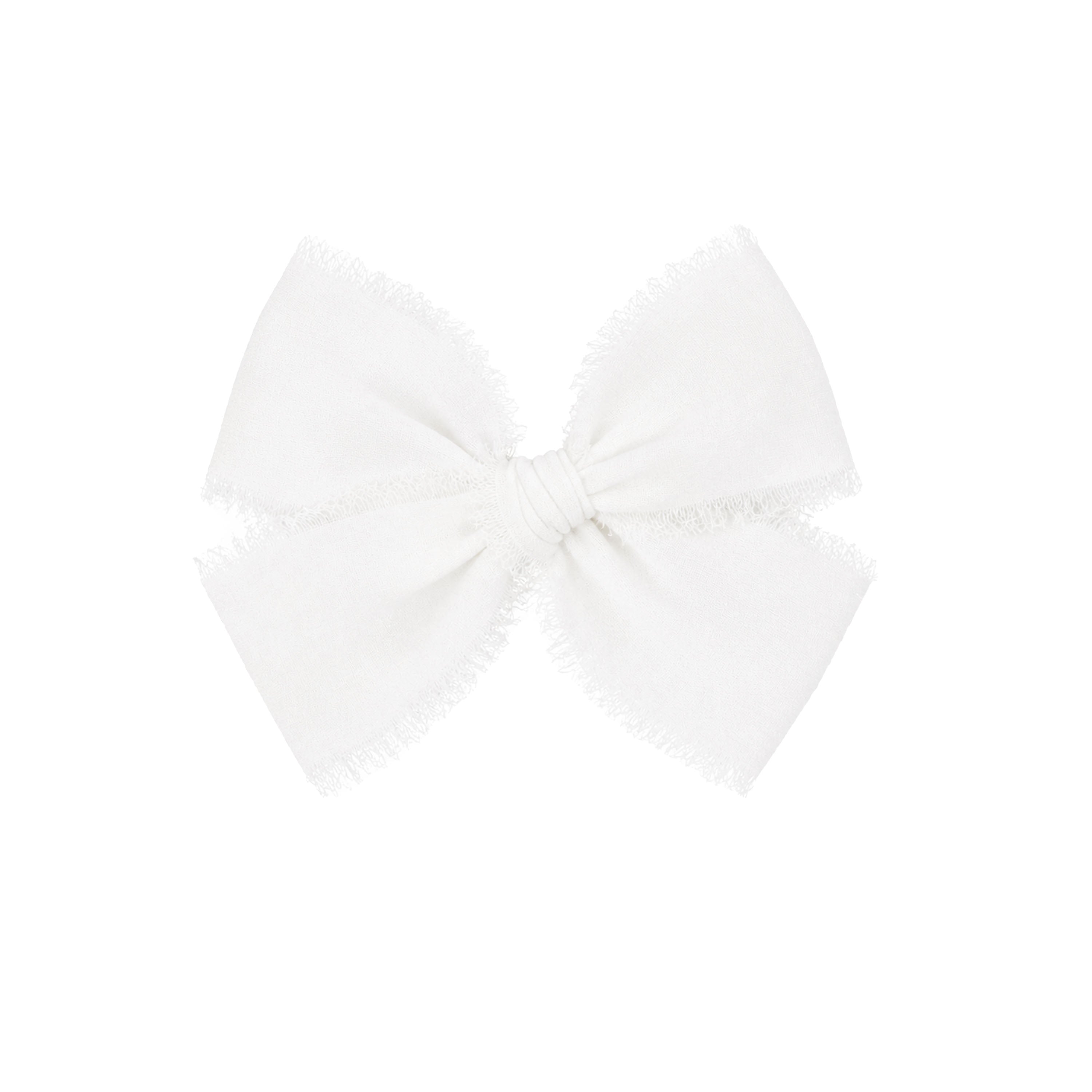 Chiffon Bow - White Clip