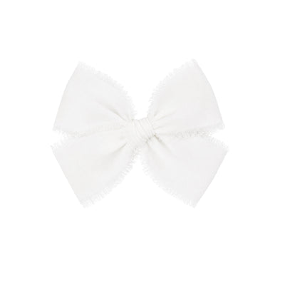 Chiffon Bow - White Clip