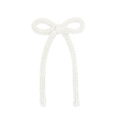 Crochet Bow - Ivory Sash Clip
