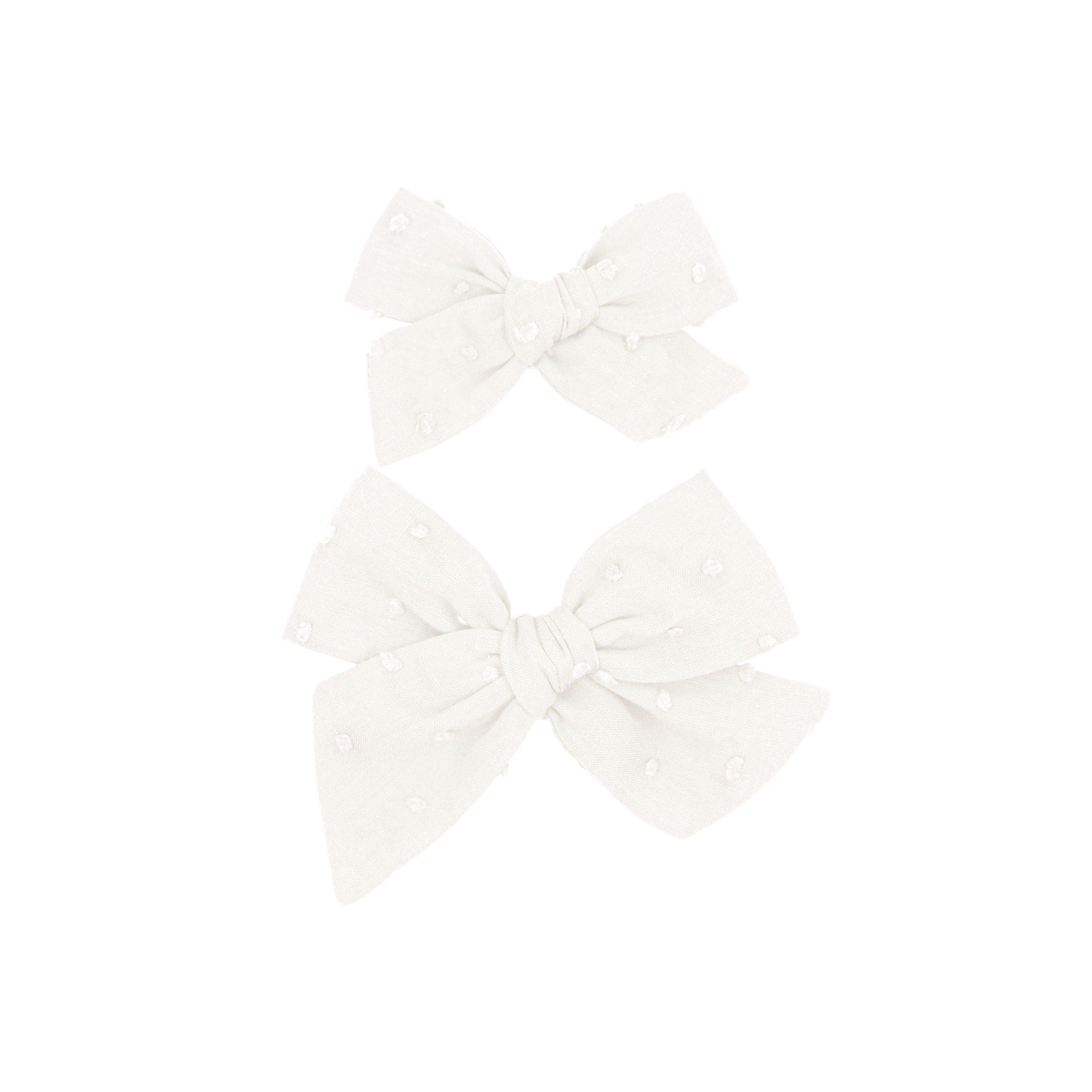 Classic Bow - White Swiss Dot