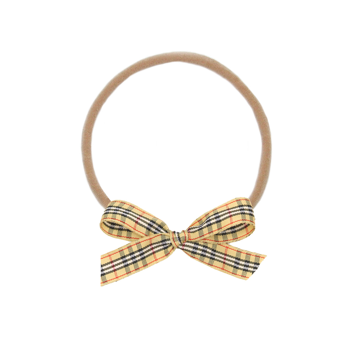 Ribbon Bow - Tan Plaid