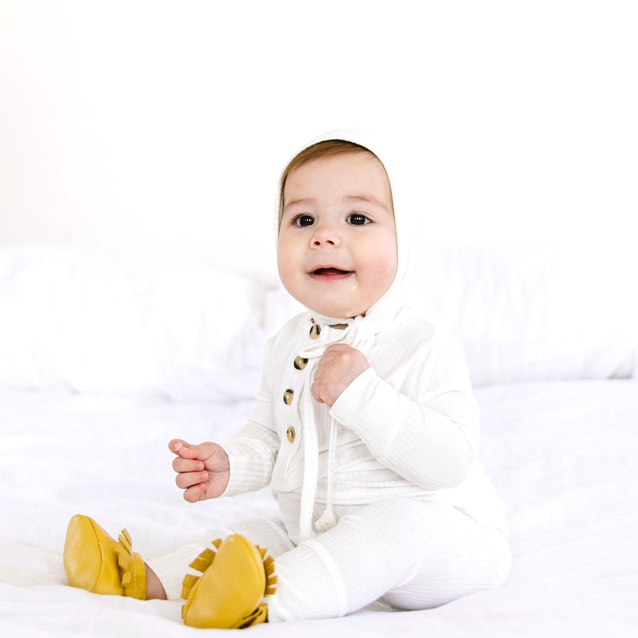 Wren Ribbed Newborn Hat Bundle (Top + Bottom)