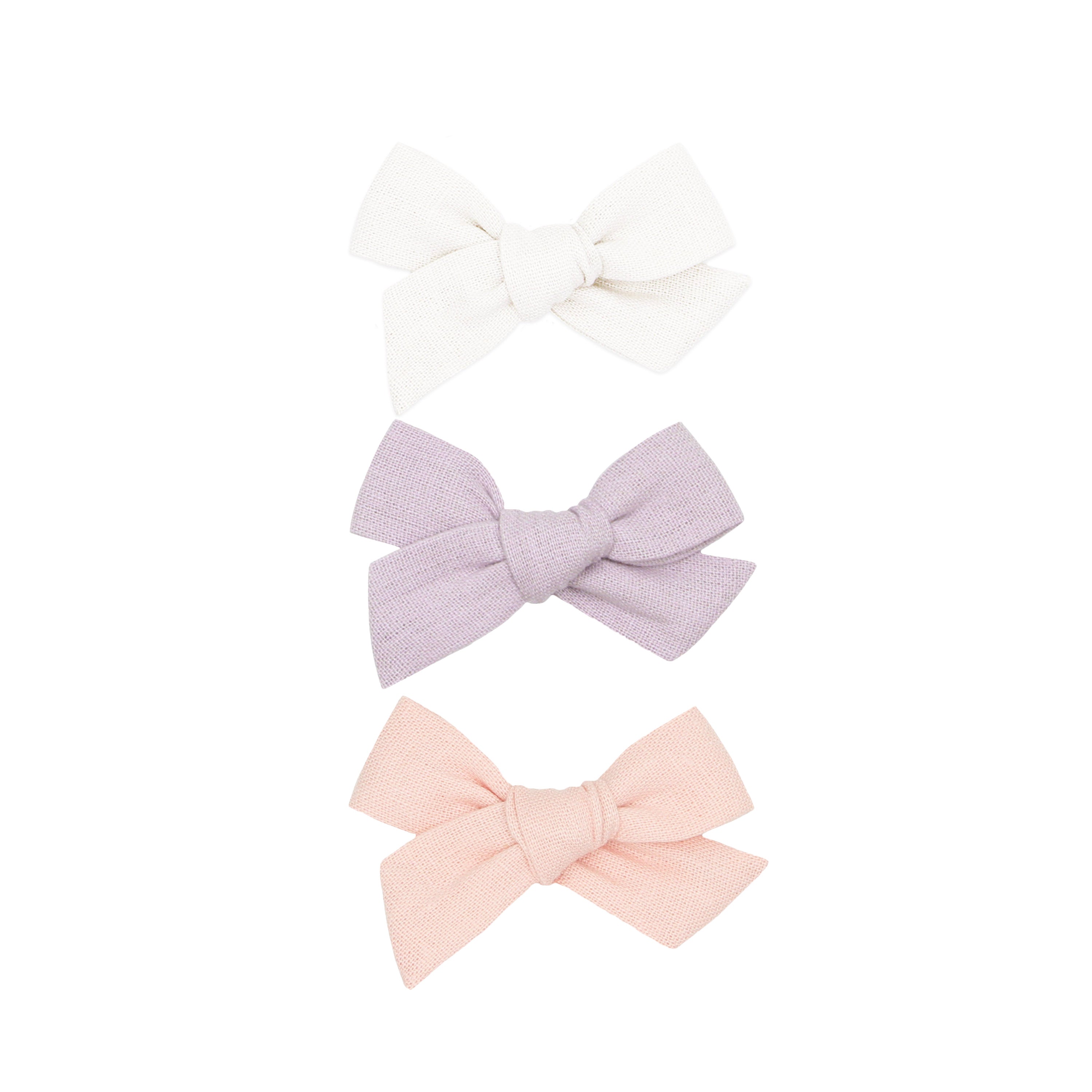 Classic Bow 3 Pack: Lavender Clips