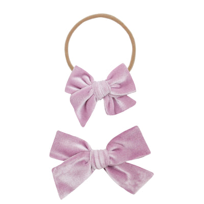 Velvet - Lilac Bow Headband