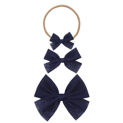 Tulle Bow - Navy