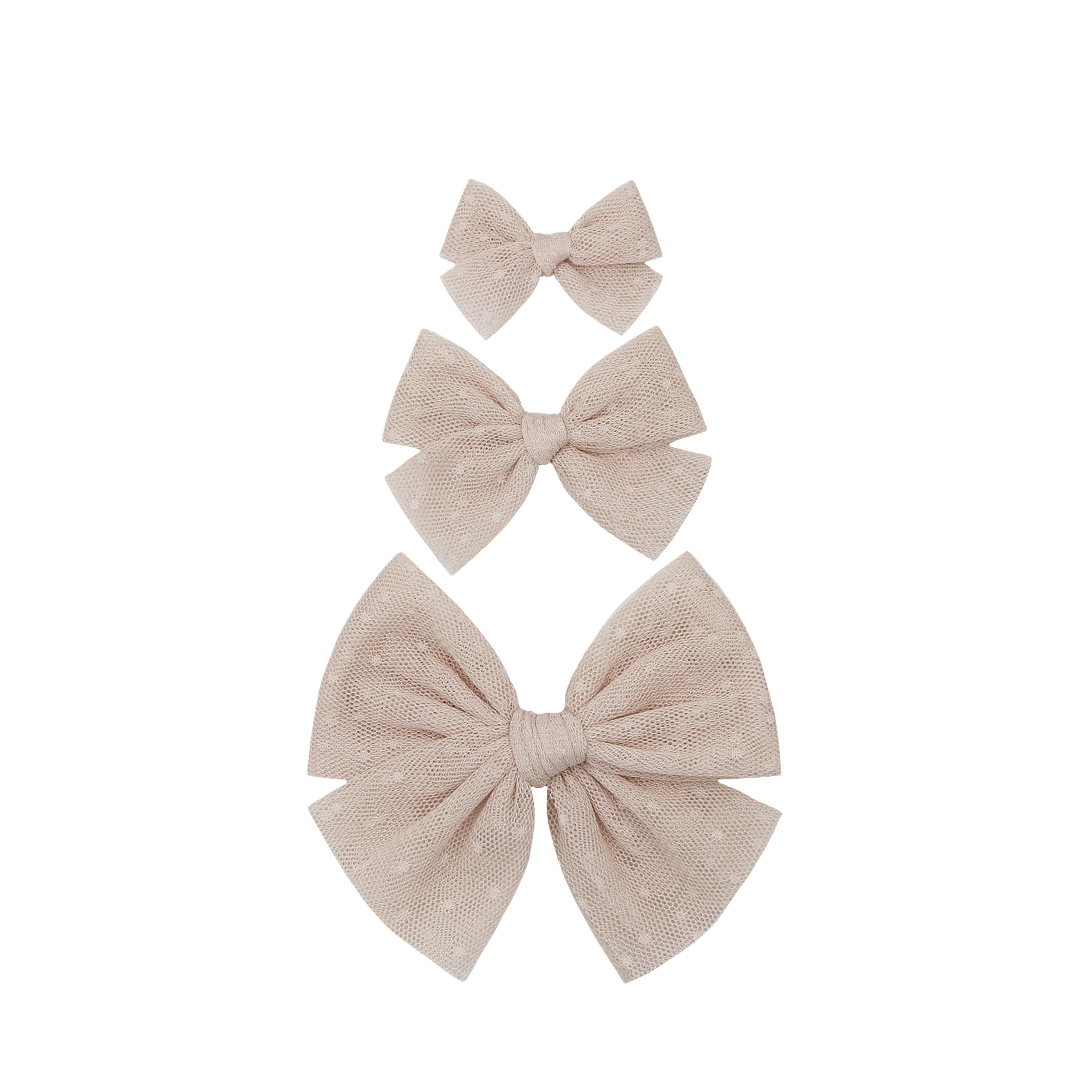 Tulle Bow - Tan Dot